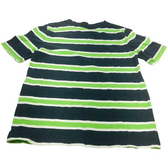 Urban Pipeline Boy's Size Medium Pull Over Short Sleeve Shirt Blue, Green Stripe - Picture 2 of 9